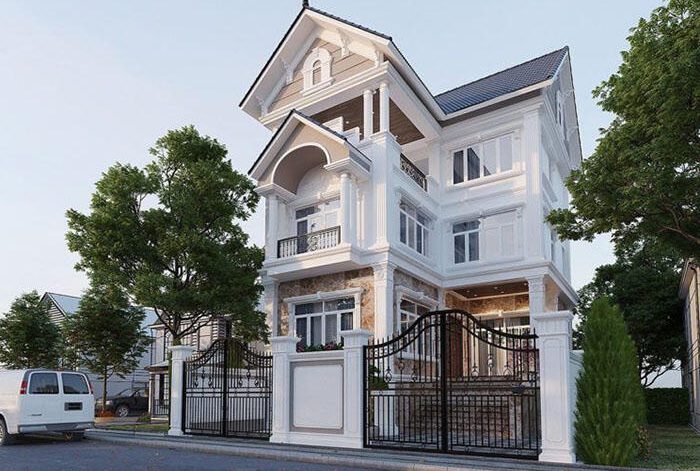 Biệt thự tân cổ điển 3 tầng 11x13m mái thái đẹp