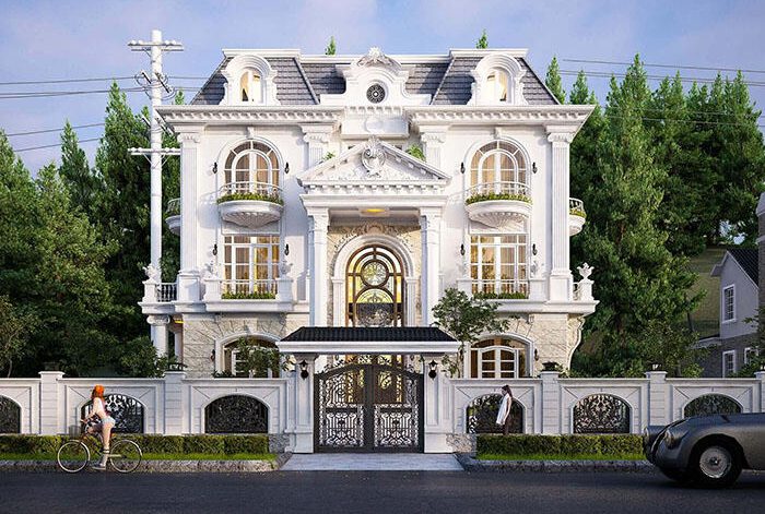 Mẫu biệt thự tân cổ điển 3 tầng 15x10m tại Thủ Đức