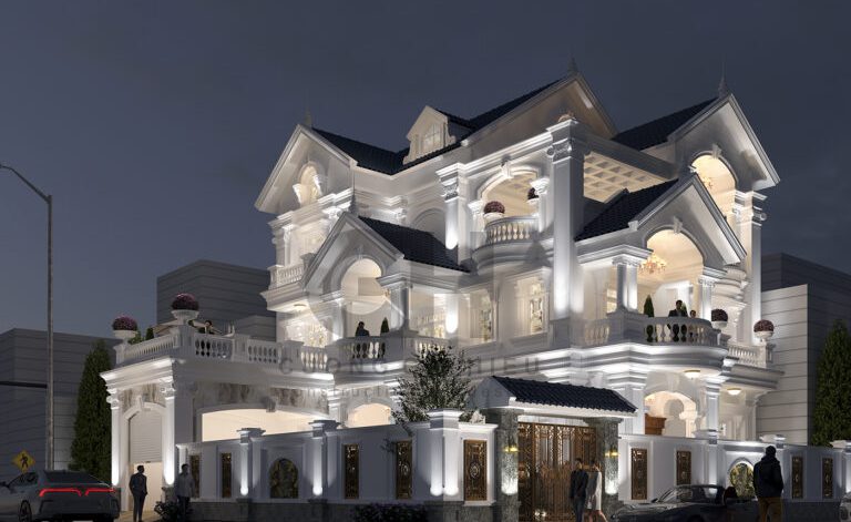 Mẫu biệt thự tân cổ điển 3 tầng 400m2 tại quận 12