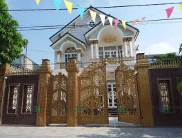 Mẫu cổng nhôm đúc biệt thự đẹp bề thế