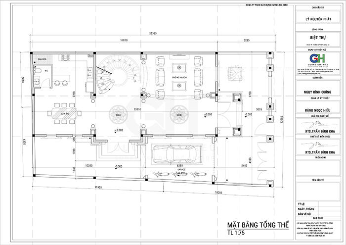 Bản vẽ mặt bằng công năng tổng thể biệt thự tân cổ điển 5 tầng 8x17m