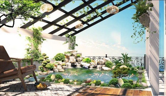 chú ý lựa chọn cây trồng cho san thượng đẹp nhá