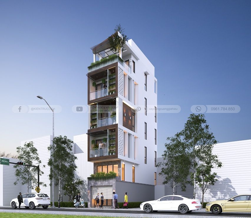 nhà phố hiện đại 5 tầng