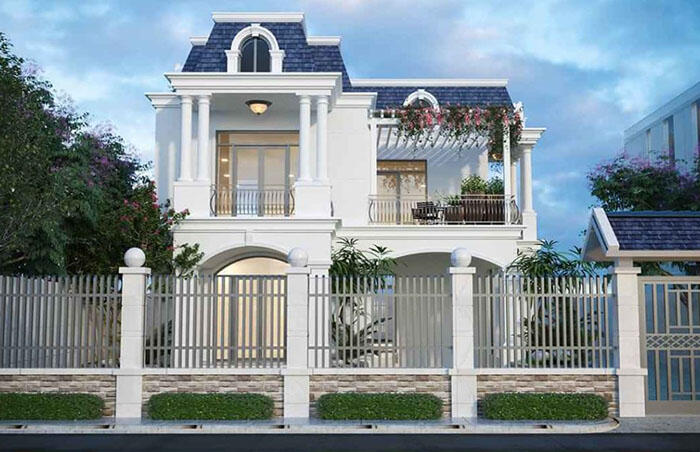 Phối cảnh biệt thự mini 2 tầng 80m2 