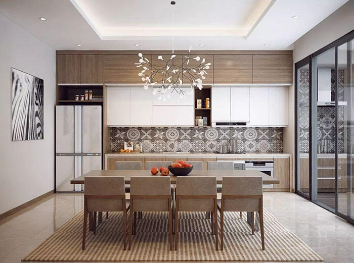 Thiết kế phòng bếp biệt thự mini 2 tầng 80m2 
