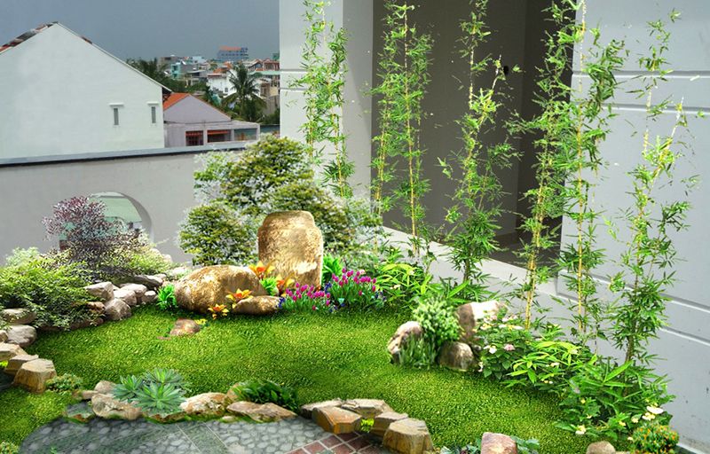 chọn vật trang trí tiểu cảnh sân vườn mini