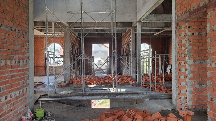 xây dựng biệt thự cổ điển 2 tầng tại Bến Tre